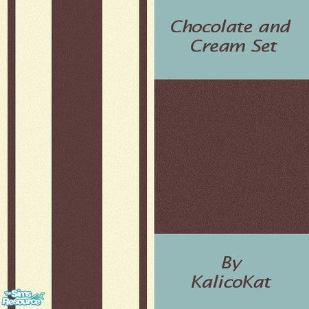 Sims 2 — Chocolate and Cream Set by KalicoKat — This striped wallpaper and matching carpet gives an inexpensive yet retro