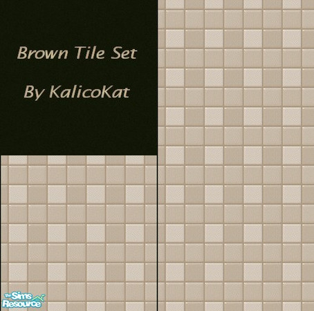 Sims 2 — Brown Tile Set by KalicoKat — Add a muted, masculine touch to your bathroom without the hefty price tag. :) This