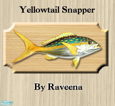 Sims 2 — Mounted Yellowtail Snapper by Raveena — You will need BitsyBus's 2-tile mesh file for this object to work in the