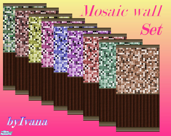 Sims 2 — Mosaic wall Set by Ivancica — by Ivana