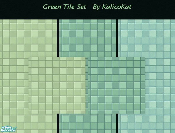 Sims 2 — Green Tile Set by KalicoKat — Add some soothing color to your sim's bathroom without the hefty price tag. This