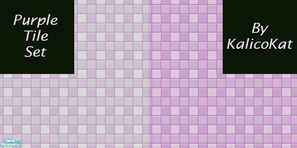 Sims 2 — Purple Tile Set by KalicoKat — Add a bit of color for your sim's bathroom without the hefty price tag. This set