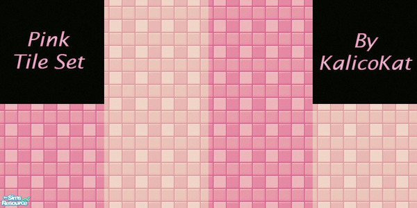 Sims 2 — Pink Tile Set by KalicoKat — Add a feminine touch to your sim's bathroom without the hefty price tag. This set