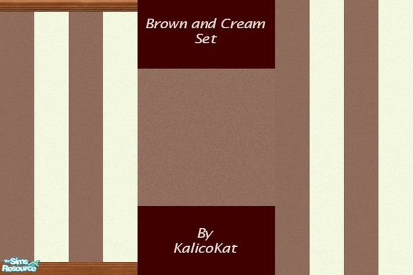 Sims 2 — Brown and Cream Set by KalicoKat — These wallpapers and carpet add a masculine look to your sim's bedroom, den