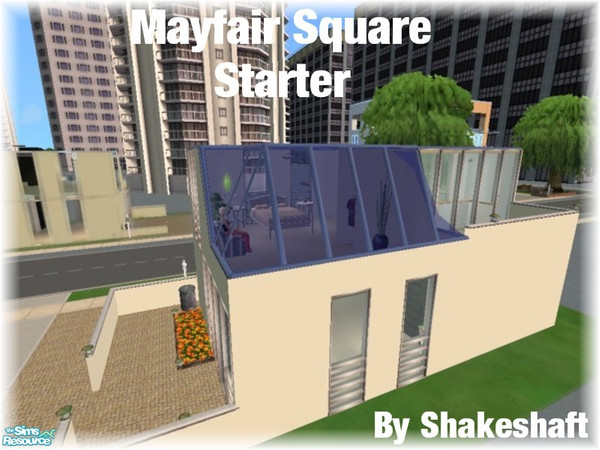Sims 2 — Mayfair Square Starter by Shakeshaft — A small modern starter, one bedroom and bathroom, an open plan