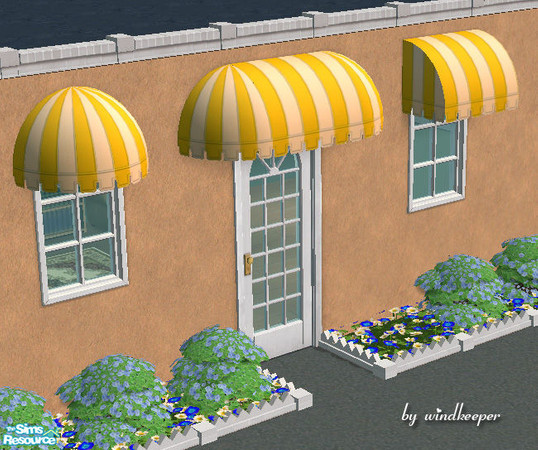 Sims 2 — Window awning - yellow stripes by Windkeeper — *Jun 17/06 updated to remove shine* Window awning recolor. Will