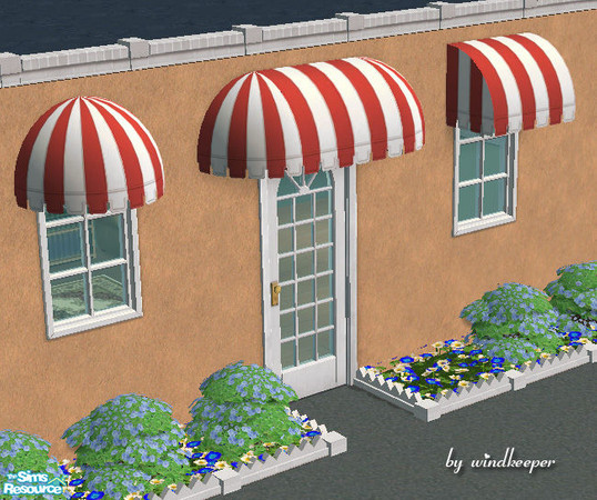 Sims 2 — Window awning - red stripes by Windkeeper — *Jun 17/06 updated to remove shine* Window awning recolor. Will work