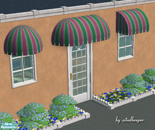 Sims 2 — Window awning - purple stripes by Windkeeper — *Jun 17/06 updated to remove shine* Window awning recolor. Will