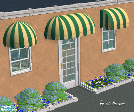 Sims 2 — Window awning - green stripes by Windkeeper — *Jun 17/06 updated to remove shine* Window awning recolor. Will