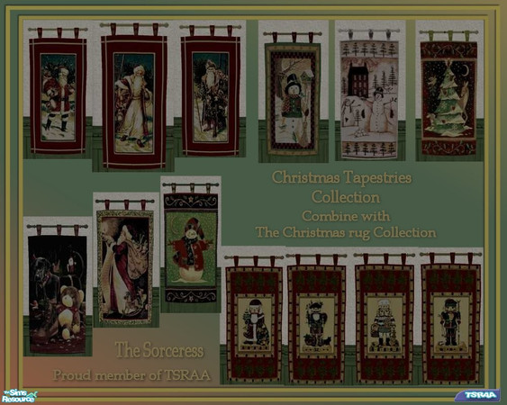 Sims 2 — The Christmas Tapestries Collection by thesorceress — This Collection can be matched with the Christmas rugs