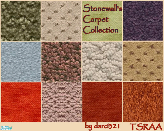 Sims 2 — Stonewall's Carpet Collection by darci321 — Created by darci321. I am a TSRAA member, and you may use my walls