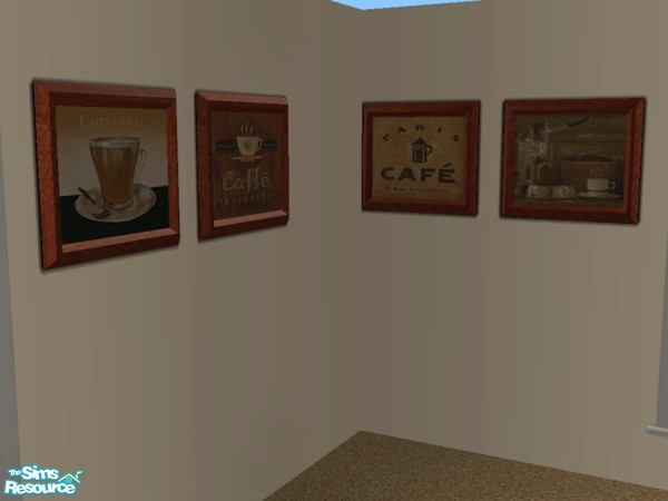 Sims 2 — Coffee House Picture Set by jewls2115 — A set of four pictures to hang in your coffee house. A recolor of the