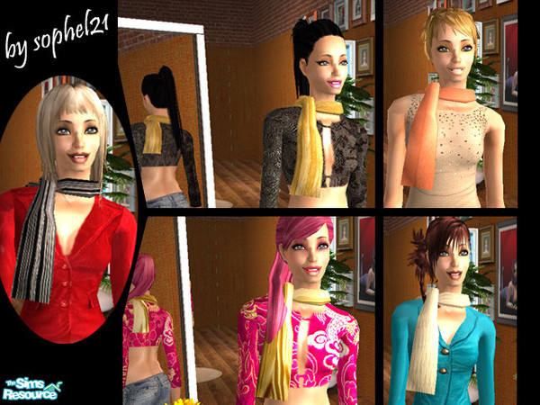 Sims 2 — Scarf-Collection by Sophel21 — scarfs for the winter-time in different designs ***You need the Mesh from Lola