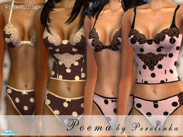 Sims 2 — POEMA by perelinka — Set of 4 romantic undies.