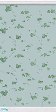 Sims 2 — Blue Ivy WallPaper by DOT — Blue Ivy WallPaper Light Up Upper Hutch and matching room set. 3 in-game matching