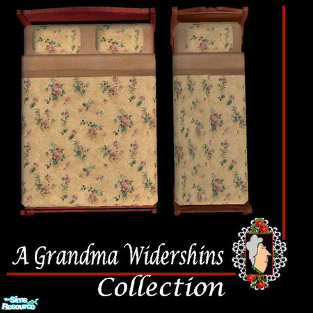Sims 2 — Grandma Widershins Bedding CN by galilea — Carnations: Charming bedding, double and single beds, to make your