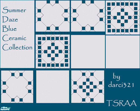 Sims 2 — SummerDaze Blue Ceramic Collection by darci321 — Created by darci321. I am a TSRAA member, and you may use my