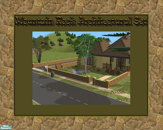 Sims 2 — Mountain Rock Architectural Set by younce135 — Darwins Builders Supply brings you straight from the local Sim