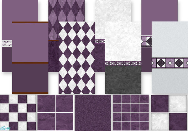 Sims 2 — Red's Purple Walls & Floors by red1060 — Red's Purple Walls & Floors