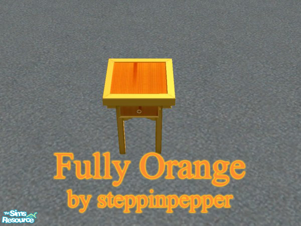 Sims 2 — Fully Orange End Table by steppinpepper — Part of Fully Orange Dorm.