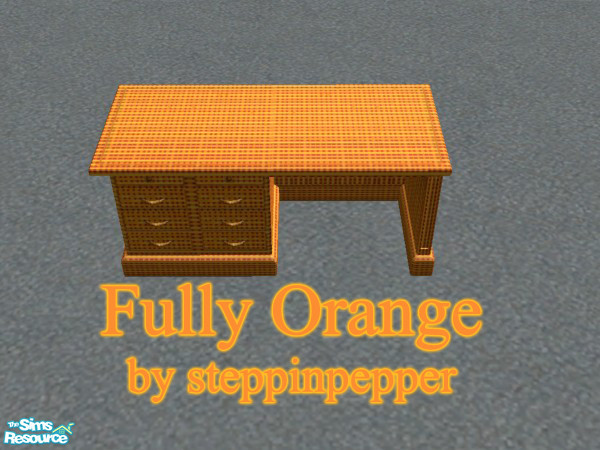 Sims 2 — Fully Orange Desk by steppinpepper — Part of Fully Orange Dorm.
