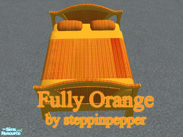 Sims 2 — Fully Orange Bed by steppinpepper — Part of Fully Orange Dorm.