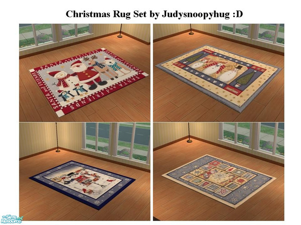 Sims 2 — Christmas Rug Set by judyhugsnoopy — Hi All, this is my first time to try recolor the rug, not bad ;D Thanks for