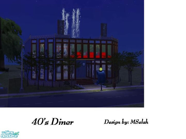 Sims 2 — 40's Diner by mselah — Come and enjoy a relaxing dinner at the 40's Diner! After dinner go upstairs for some
