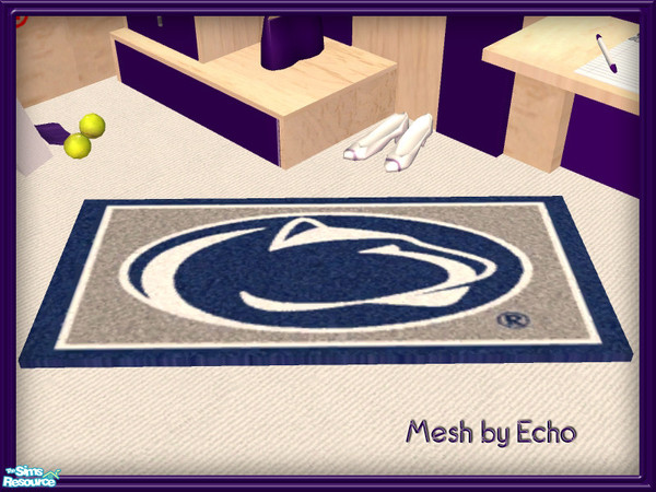 Sims 2 — Penn State Rug by SpringwolfDecor — For the Nittany Lion Fan, here's a fanciful dressing corner for your dorm
