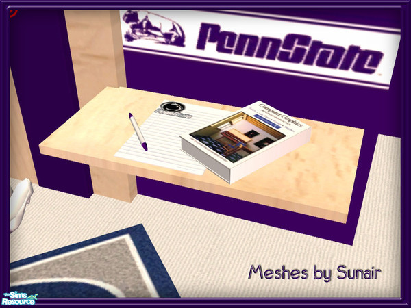 Sims 2 — Penn State Low Rack by SpringwolfDecor — For the Nittany Lion Fan, here's a fanciful dressing corner for your
