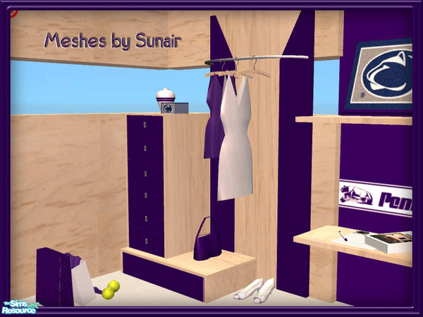 Sims 2 — Penn State Dresser by SpringwolfDecor — For the Nittany Lion Fan, here's a fanciful dressing corner for your
