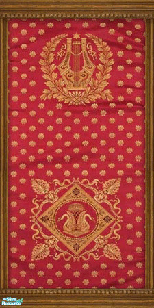 Sims 2 — Framed Silk Fabric 1 by thkehne — Framed silk fabric from France. This is the first in a colloection of three.