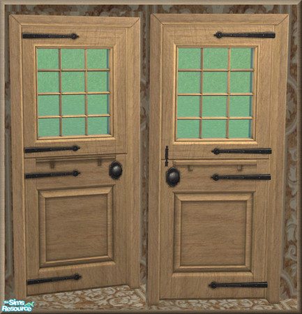 Sims 2 — NK Seasons Country BR - Door by MoMama — A white oak door in a sturdy country style