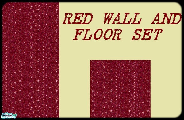 Sims 2 — Red wall  and floor set by milla184 — A simple set of red wall and floor ...