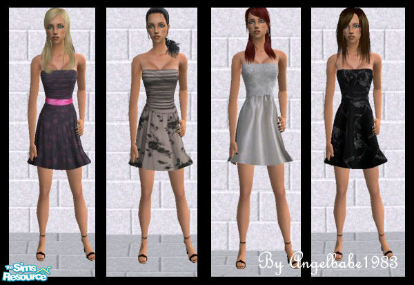 Sims 2 — Imagine Set by Angelbabe1983 — Here are 4 Formal Dresses for your Female Adult Sims, comes in 4 different