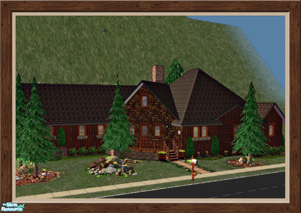 Sims 2 — 221 Cozy Hollow Lane - Unfurnished by Pinecat — This warm & cozy rustic home will be well loved by your