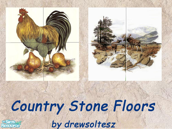 Sims 2 — Country Stone Floors by drewsoltesz — Found under tile, these two country themed stone floors would look great