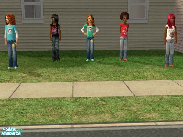 Sims 2 — Bobby Jack by binky13 — Five cute little outfits for girls. Each shirt has a little sassy-ness from the brand