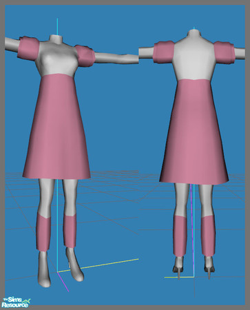 Sims 2 — Green For Teens - Mesh by simal10 — Mesh file. Parts colored in pink are alpha editable. Recolors are welcome..