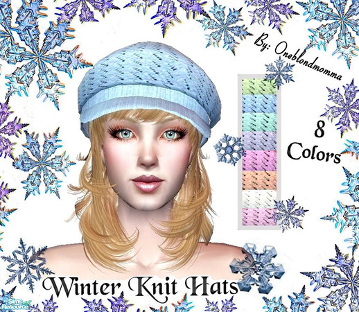 Sims 2 — Winter Knit Hats (8 Colors) by Tiff_4_treasures — I just love this mesh! You need to get it from Rosesims 2 in