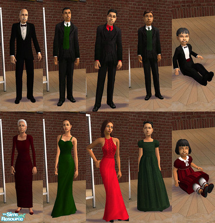 Sims 2 — Festive Family Holiday Formalwear by goderguy — The holidays are just around the corner, so here\'s my