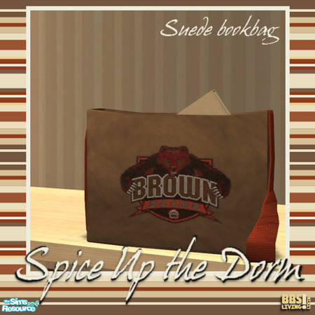 Sims 2 — Spice Up the Dorm, Suede bookbag by BetterbeSim — Being born with a natural style, those Classy Sims want their