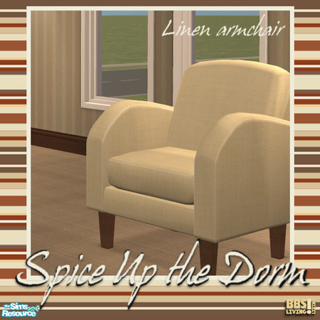 Sims 2 — Spice Up the Dorm, Linen chair by BetterbeSim — Being born with a natural style, those Classy Sims want their