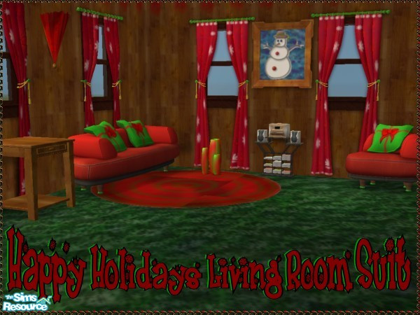 Sims 2 — Happy Holidays Living Room by darksunshine1027 — Every sim enjoys the holiday season whether they know it or