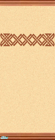 Sims 2 — Natural Cherry Inlay Wall by Spaik — Part of the Natural Cherry Dining Room Set, this wall has the same decor as