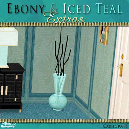 Sims 2 — Ebony & Teal Deco Vase by Cashcraft — Extra decorative items for my Ebony & Iced Teal Bedroom Set. It's