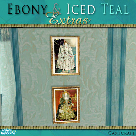 Sims 2 — Ebony & Teal Small Portraits Recol by Cashcraft — Extra decorative items for my Ebony & Iced Teal