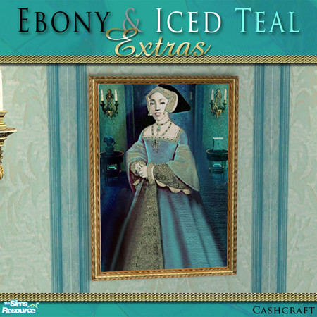 Sims 2 — Ebony & Iced Teal Portrait 2 by Cashcraft — Extra decorative items for my Ebony & Iced Teal Bedroom Set.