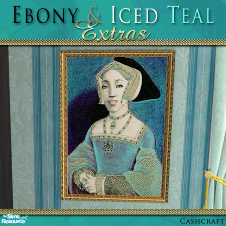 Sims 2 — Ebony & Iced Teal Portrait 1 by Cashcraft — Extra decorative items for my Ebony & Iced Teal Bedroom Set.
