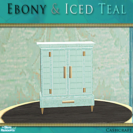 Sims 2 — Ebony & Iced Teal Jewelry Box by Cashcraft — 11/28/05 revised jewerly box mesh, **improved UV mapping**